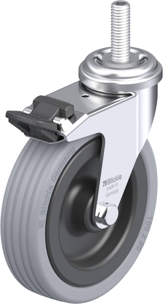 Blickle 285825 LRA-VPA 100G-FI-GS10 Kółko skrętne z hamulcem Średnica koła: 100 mm Maksymalne obciążenie: 70 kg 1 szt. - obrazek 1