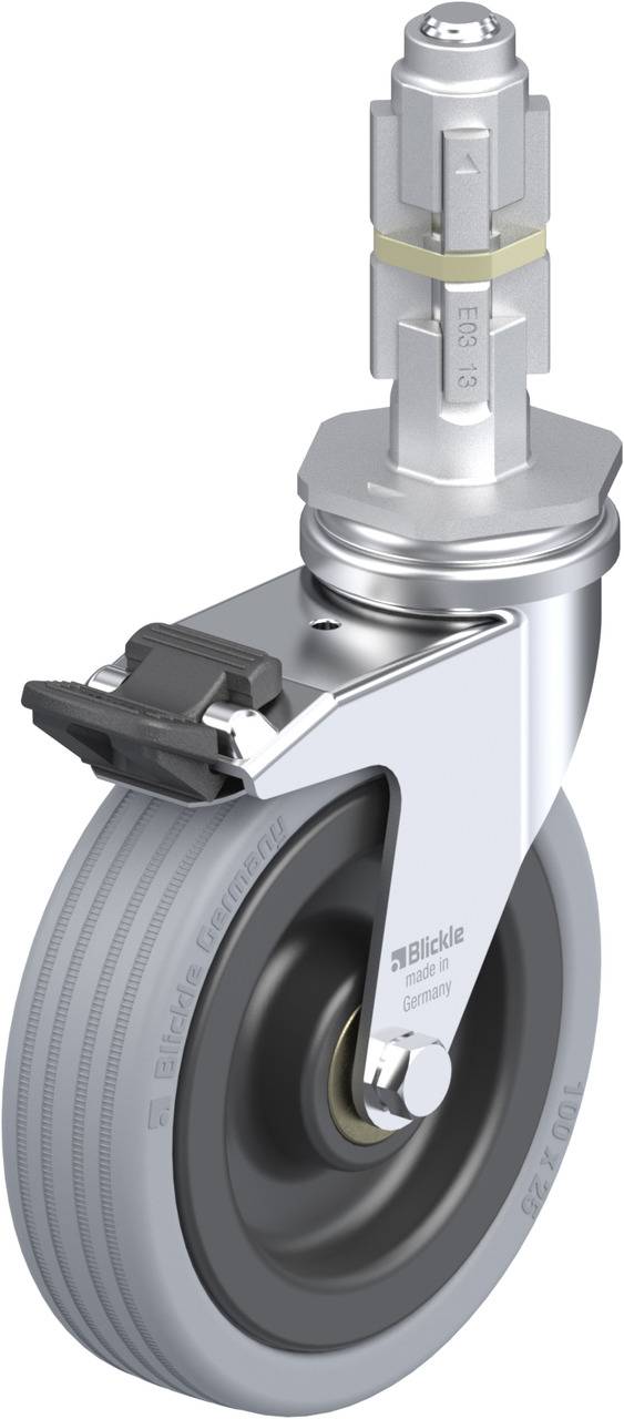 Blickle 424713 LRA-VPA 100K-FI-E03 Kółko skrętne z hamulcem Średnica koła: 100 mm Maksymalne obciążenie: 70 kg 1 szt. - obrazek 1