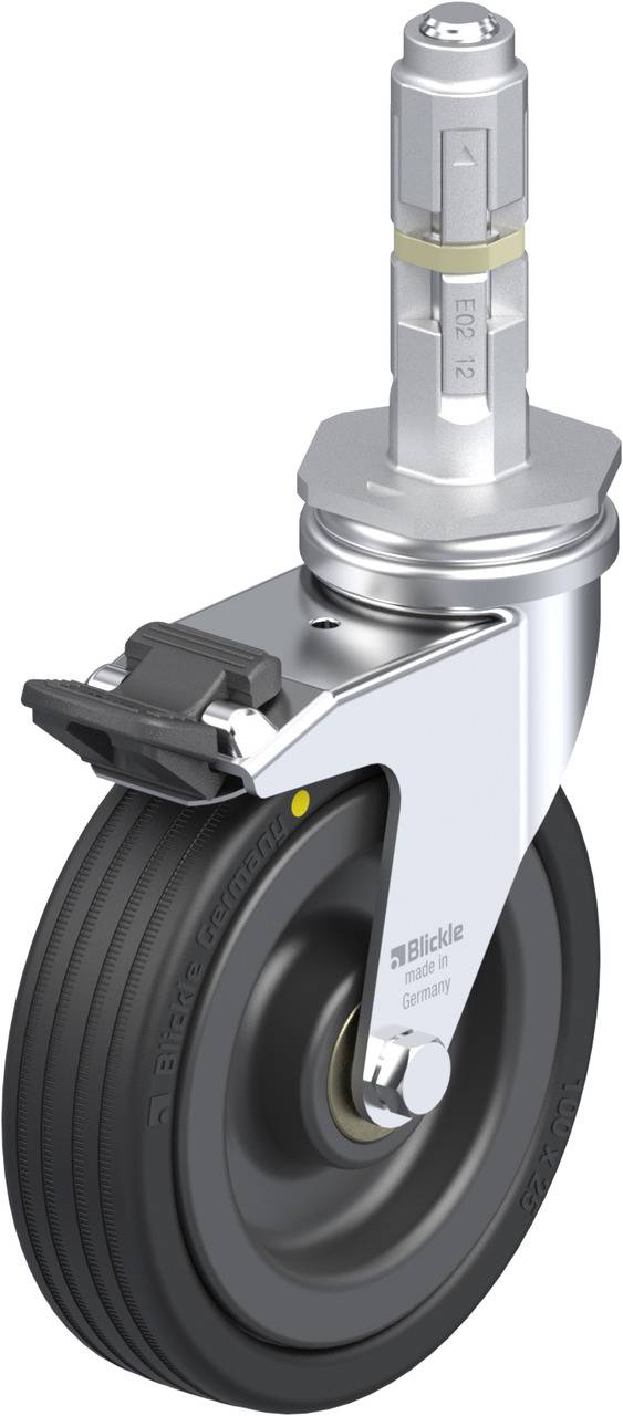 Blickle 633057 LRA-VPA 100K-FI-EL-E02 Kółko skrętne z hamulcem Średnica koła: 100 mm Maksymalne obciążenie: 70 kg 1 szt. - obrazek 1