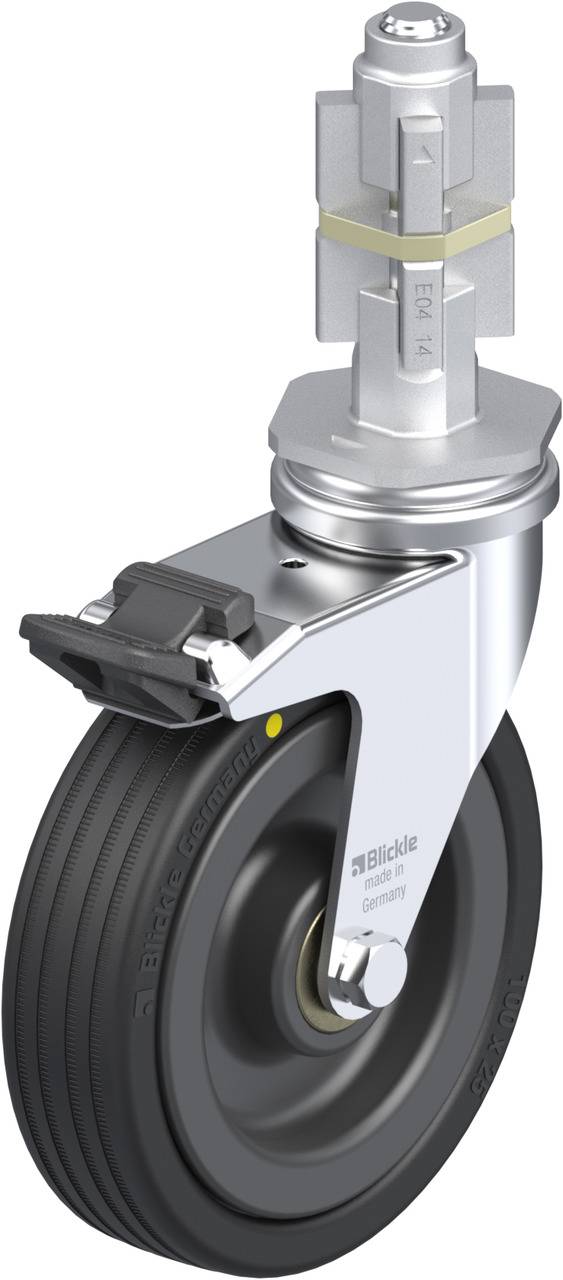 Blickle 652727 LRA-VPA 100K-FI-EL-E04 Kółko skrętne z hamulcem Średnica koła: 100 mm Maksymalne obciążenie: 70 kg 1 szt. - obrazek 1