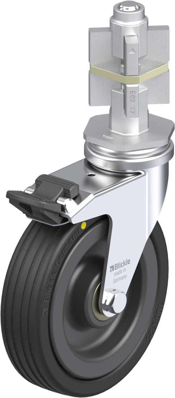 Blickle 751131 LRA-VPA 100K-FI-EL-E07 Kółko skrętne z hamulcem Średnica koła: 100 mm Maksymalne obciążenie: 70 kg 1 szt. - obrazek 1