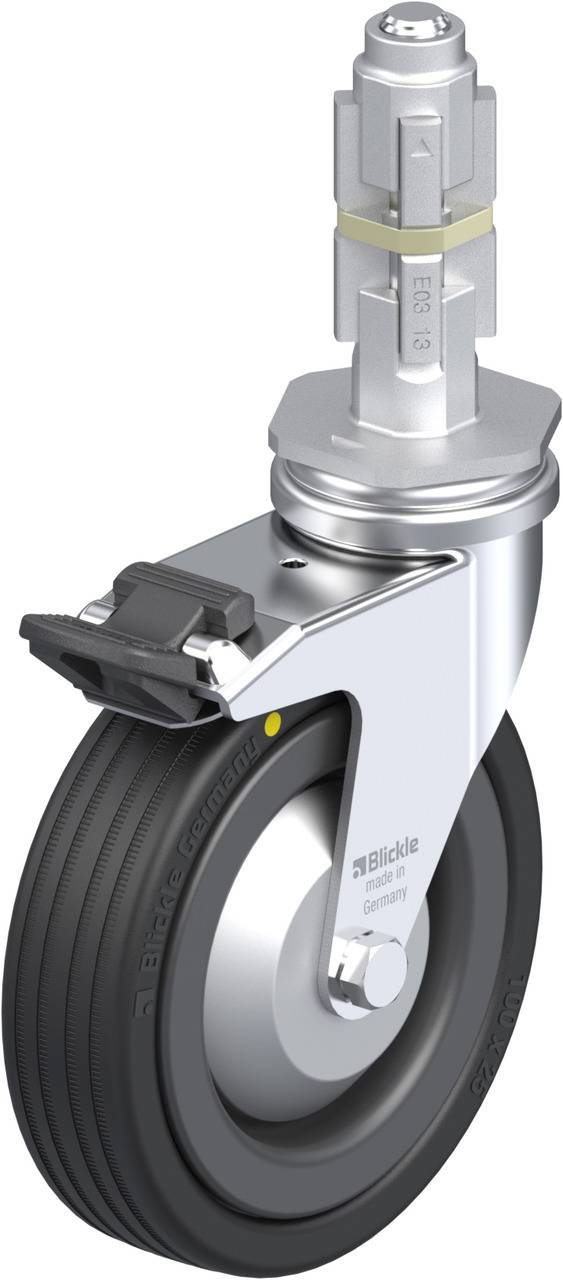 Blickle 586123 LRA-VPA 100K-FI-EL-FA-E03 Kółko skrętne z hamulcem Średnica koła: 100 mm Maksymalne obciążenie: 70 kg 1 s - obrazek 1