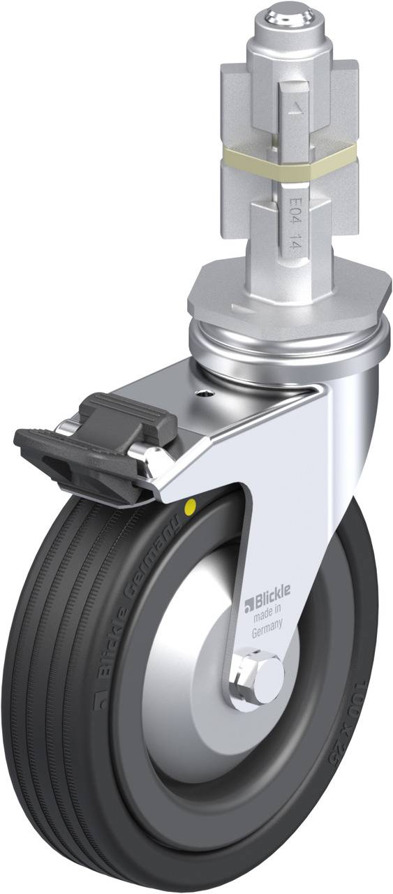 Blickle 586131 LRA-VPA 100K-FI-EL-FA-E04 Kółko skrętne z hamulcem Średnica koła: 100 mm Maksymalne obciążenie: 70 kg 1 s - obrazek 1