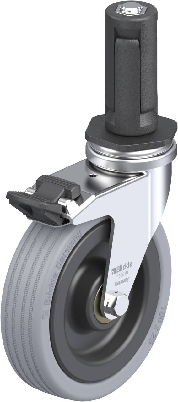 Blickle 856333 LRA-VPA 100K-FI-ER03 Kółko skrętne z hamulcem Średnica koła: 100 mm Maksymalne obciążenie: 70 kg 1 szt. - obrazek 1