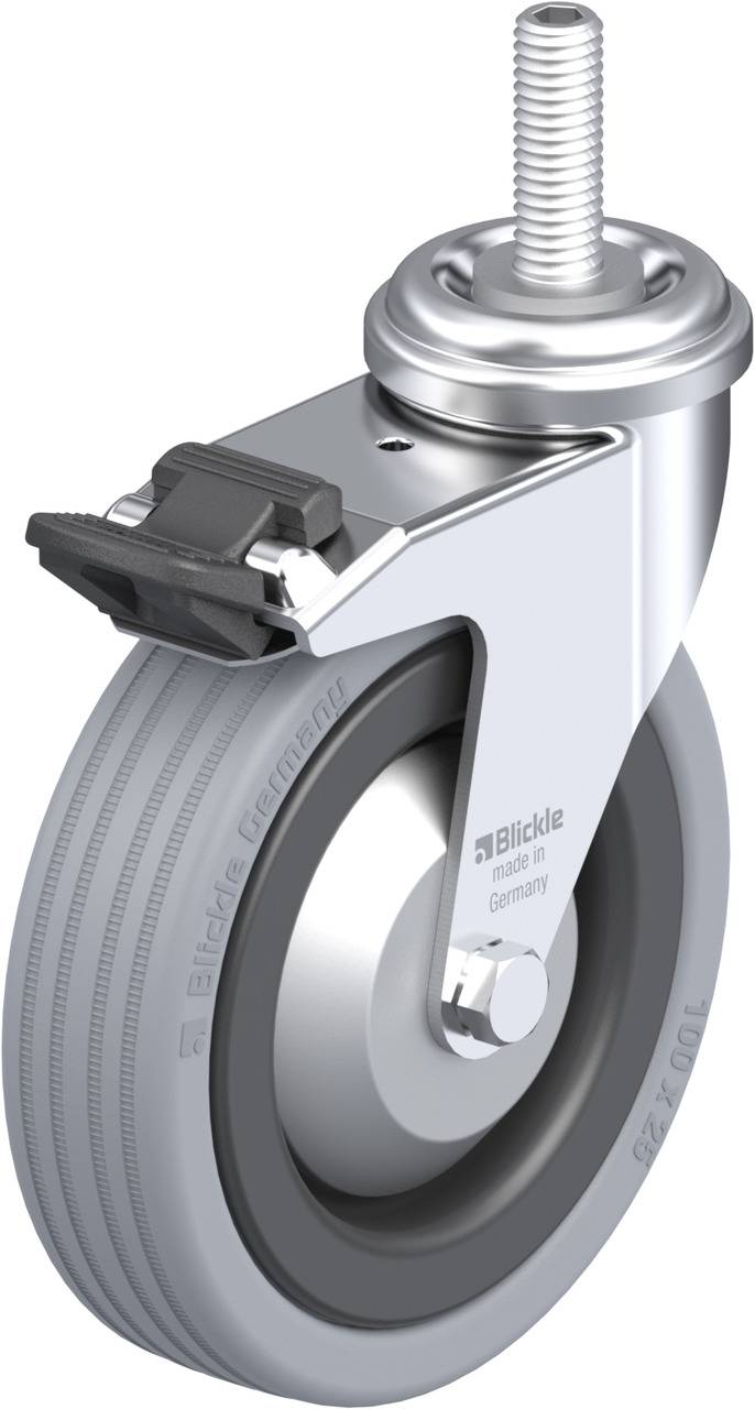 Blickle 359976 LRA-VPA 100K-FI-FA-GS10 Kółko skrętne z hamulcem Średnica koła: 100 mm Maksymalne obciążenie: 70 kg 1 szt - obrazek 1