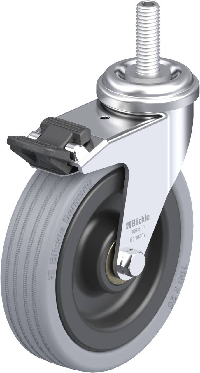 Blickle 284711 LRA-VPA 100K-FI-GS10 Kółko skrętne z hamulcem Średnica koła: 100 mm Maksymalne obciążenie: 70 kg 1 szt. - obrazek 1