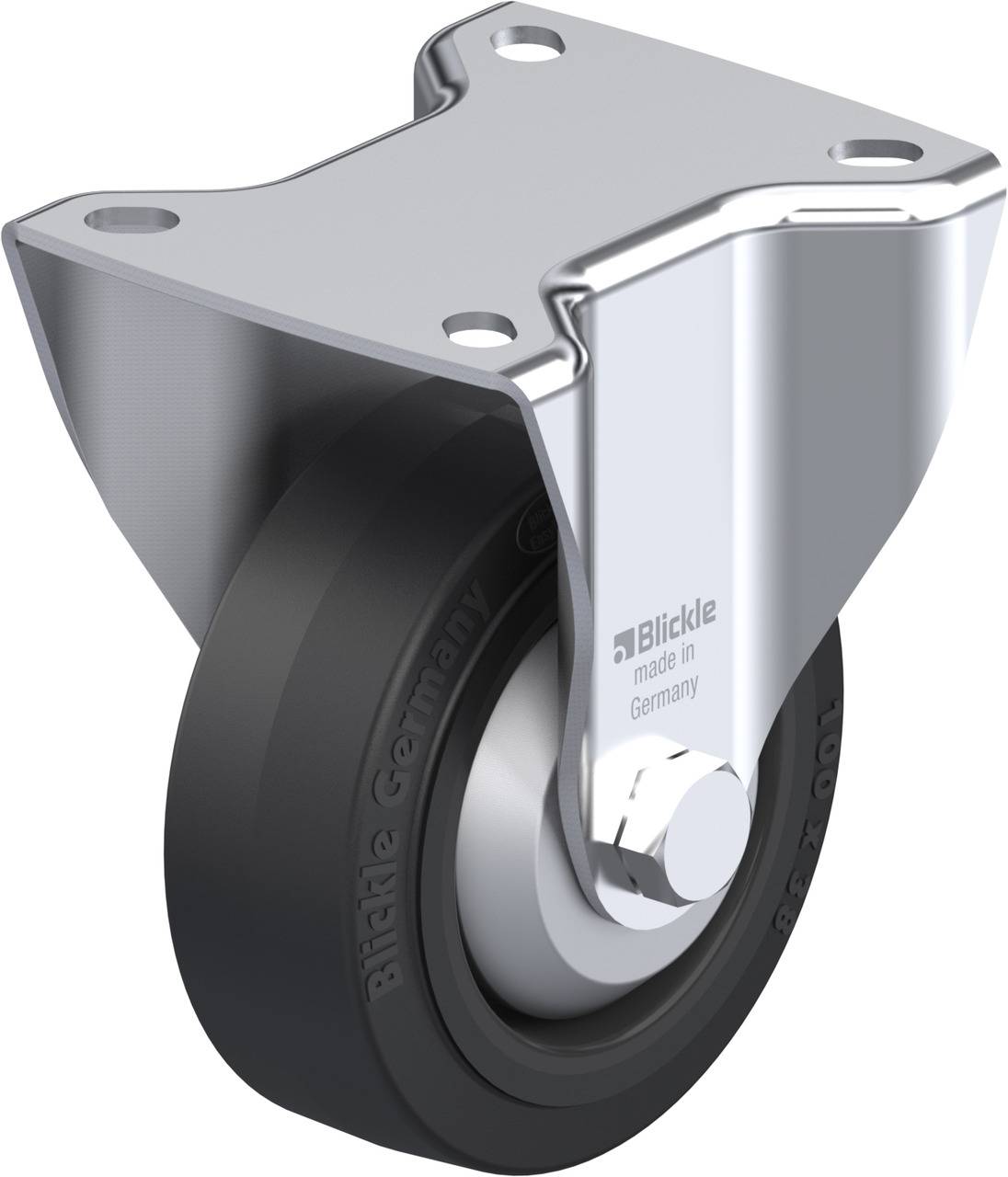 Blickle 749207 BK-POEV 100R-1-FA Rolka nieprowadząca Średnica koła: 100 mm Maksymalne obciążenie: 200 kg 1 szt. - obrazek 1