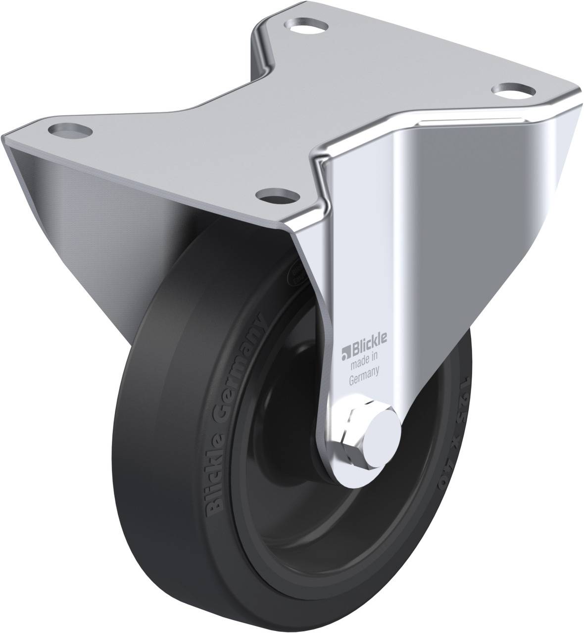 Blickle 851411 BK-POEV 125XR-3 Rolka nieprowadząca Średnica koła: 125 mm Maksymalne obciążenie: 250 kg 1 szt. - obrazek 1