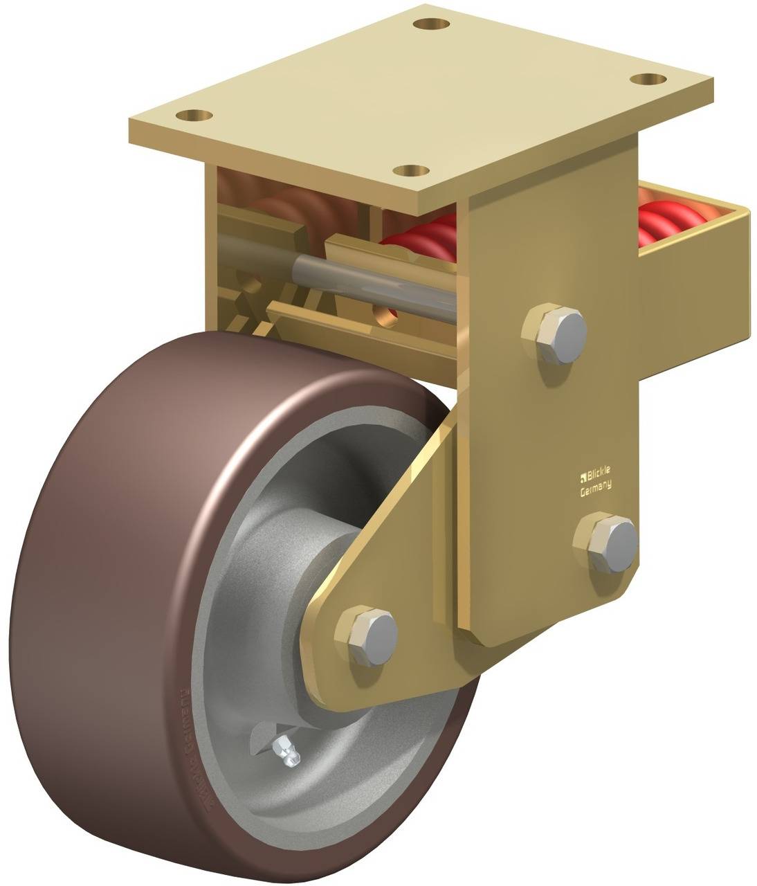 Blickle 755405 BSFN-GB 202K Sprężynowe kółko stałe Średnica koła: 200 mm Maksymalne obciążenie: 1600 kg 1 szt. - obrazek 1