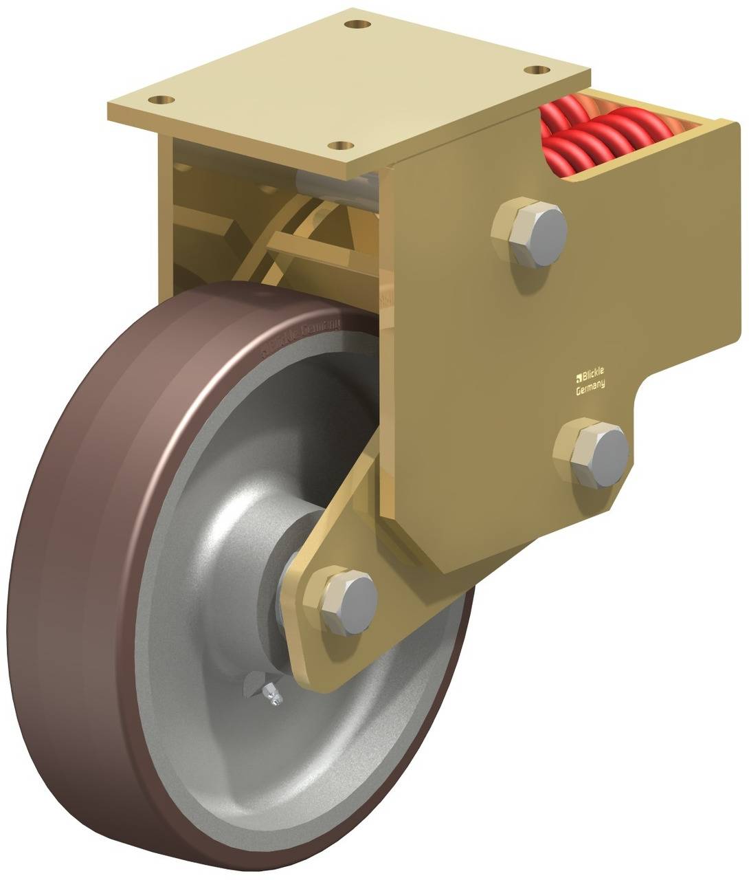 Blickle 755409 BSFN-GB 302K Sprężynowe kółko stałe Średnica koła: 300 mm Maksymalne obciążenie: 2400 kg 1 szt. - obrazek 1