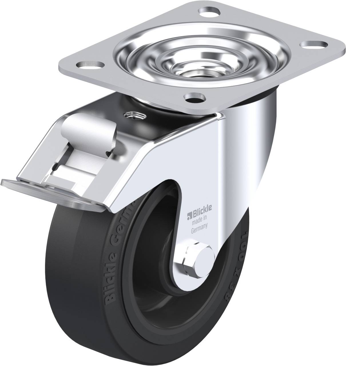 Blickle 850099 LE-POEV 100XR-FI Kółko skrętne z hamulcem Średnica koła: 100 mm Maksymalne obciążenie: 150 kg 1 szt. - obrazek 1