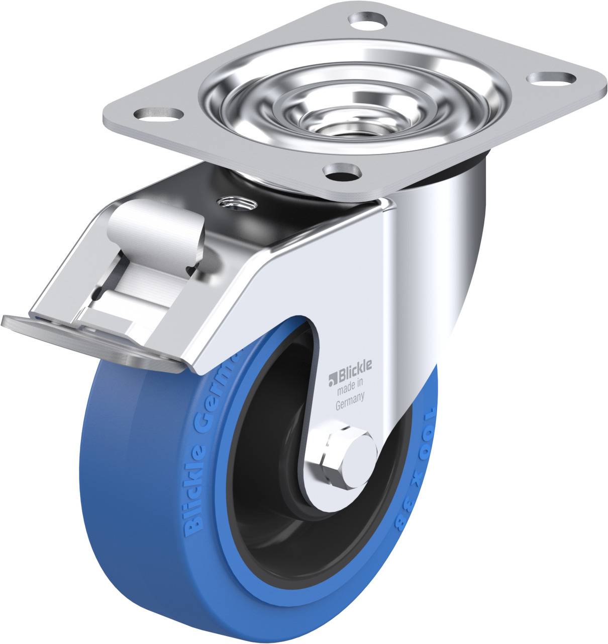 Blickle 850100 LE-POEV 100XR-FI-SB Kółko skrętne z hamulcem Średnica koła: 100 mm Maksymalne obciążenie: 150 kg 1 szt. - obrazek 1