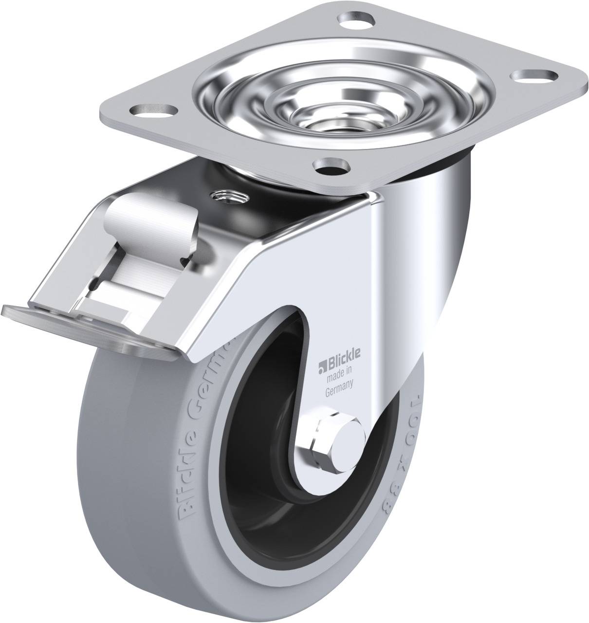 Blickle 850102 LE-POEV 100XR-FI-SG Kółko skrętne z hamulcem Średnica koła: 100 mm Maksymalne obciążenie: 150 kg 1 szt. - obrazek 1
