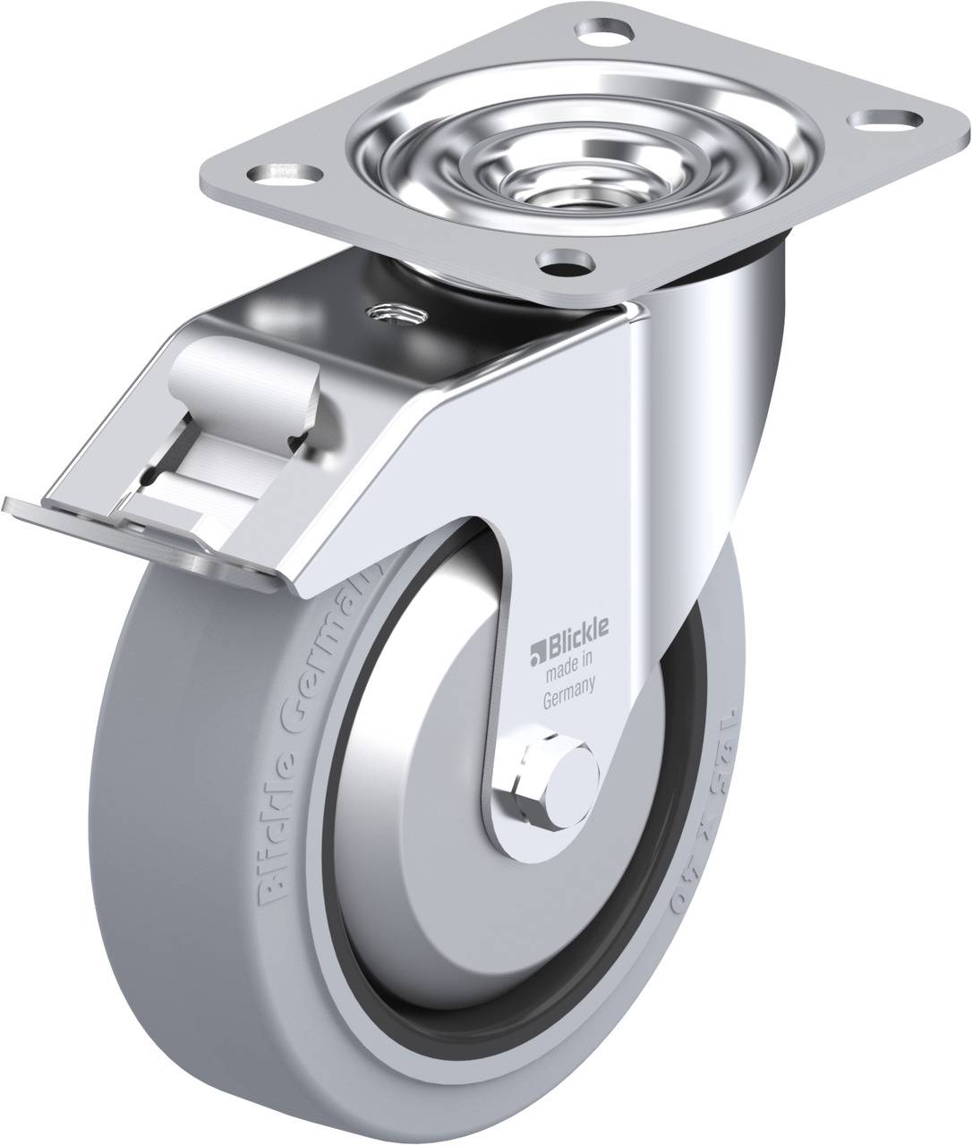 Blickle 749603 LE-POEV 125KAD-FI-SG-FA Kółko skrętne z hamulcem Średnica koła: 125 mm Maksymalne obciążenie: 150 kg 1 sz - obrazek 1