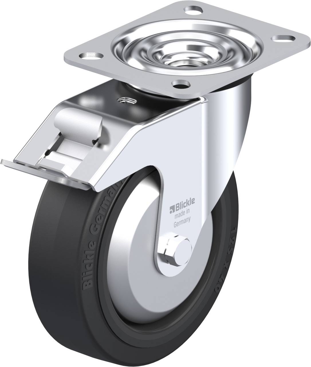Blickle 850122 LE-POEV 125XR-FI-FA Kółko skrętne z hamulcem Średnica koła: 125 mm Maksymalne obciążenie: 150 kg 1 szt. - obrazek 1