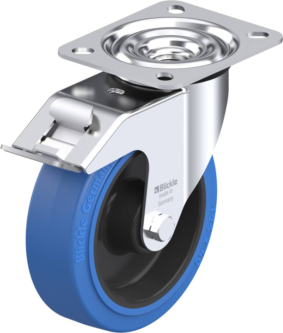 Blickle 760177 LE-POEV 125XR-FI-SB Kółko skrętne z hamulcem Średnica koła: 125 mm Maksymalne obciążenie: 150 kg 1 szt. - obrazek 1