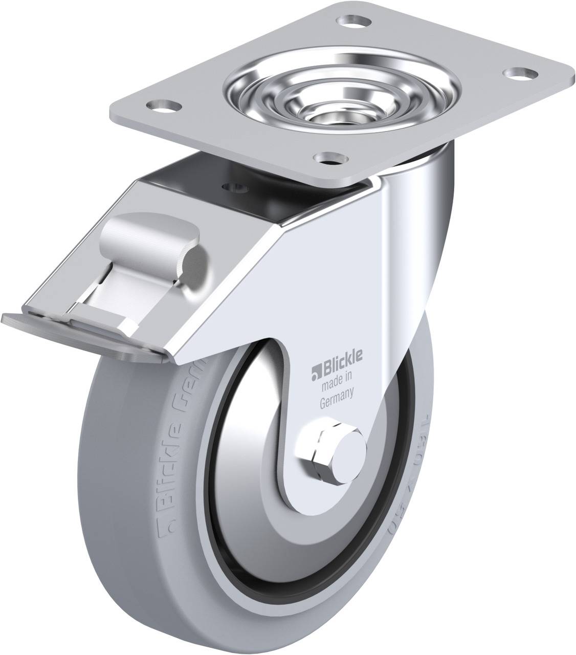Blickle 749619 LE-POEV 160KAD-FI-SG-FA Kółko skrętne z hamulcem Średnica koła: 160 mm Maksymalne obciążenie: 300 kg 1 sz - obrazek 1