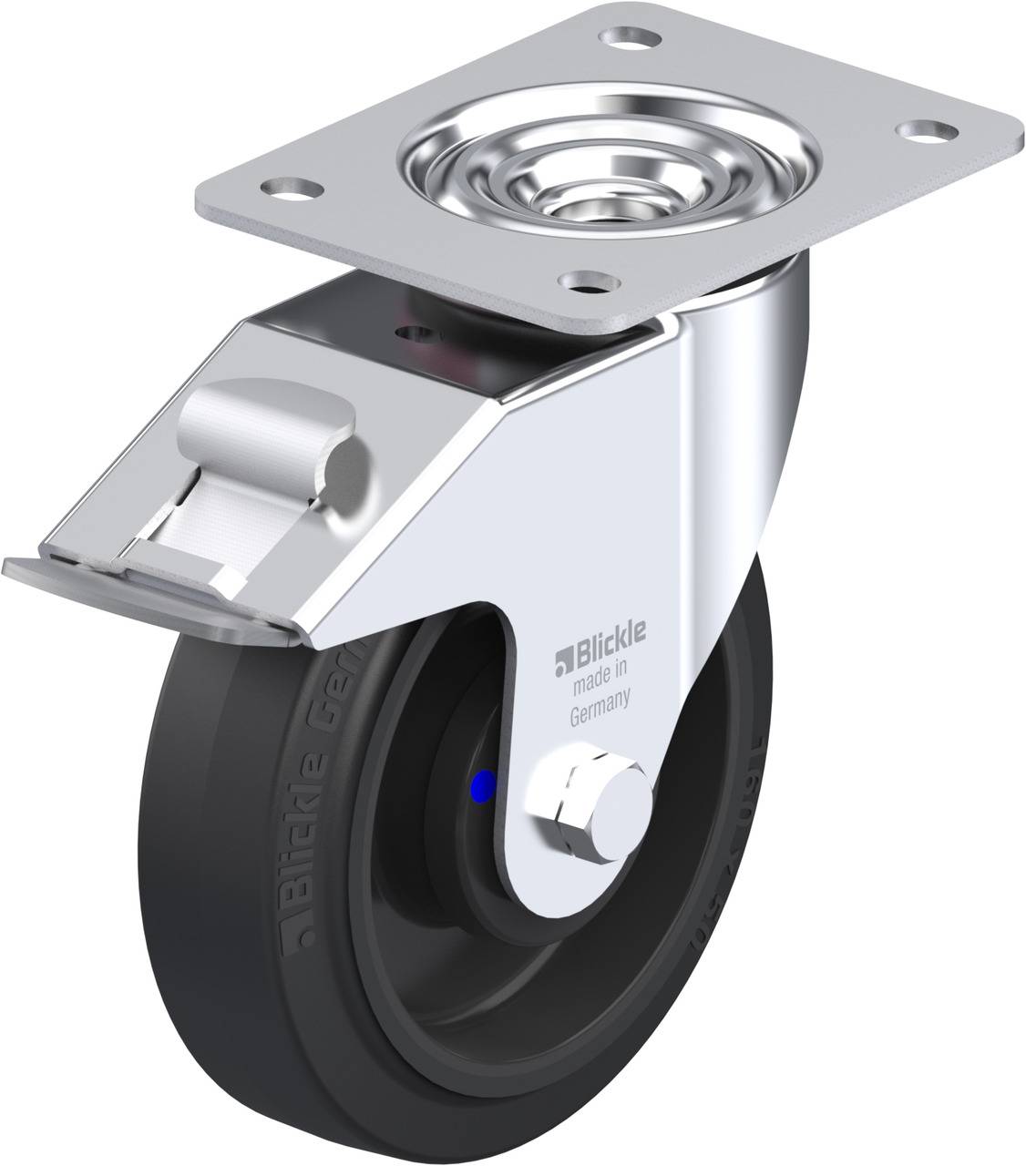 Blickle 850211 LE-POEV 160XKA-FI Kółko skrętne z hamulcem Średnica koła: 160 mm Maksymalne obciążenie: 300 kg 1 szt. - obrazek 1
