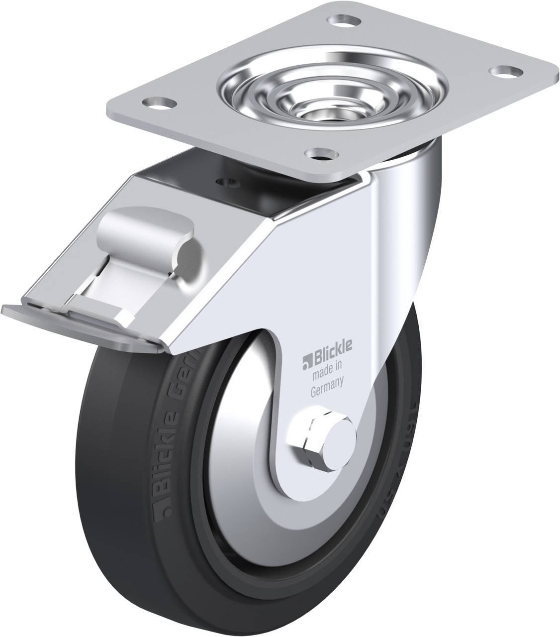 Blickle 850216 LE-POEV 160XKA-FI-FA Kółko skrętne z hamulcem Średnica koła: 160 mm Maksymalne obciążenie: 300 kg 1 szt. - obrazek 1