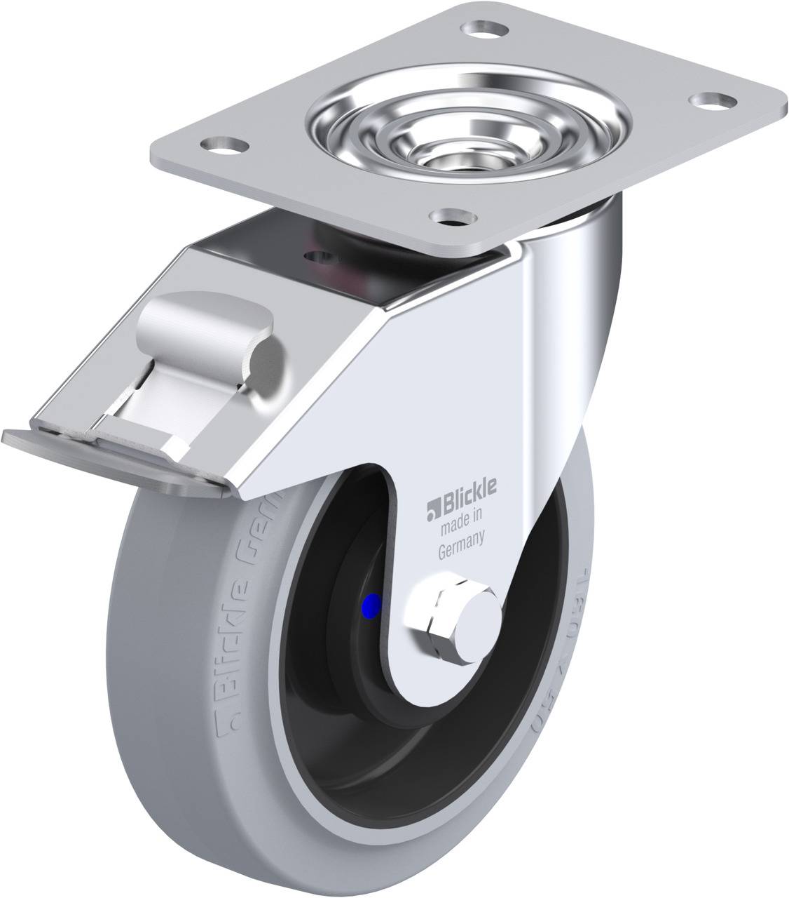 Blickle 850214 LE-POEV 160XKA-FI-SG Kółko skrętne z hamulcem Średnica koła: 160 mm Maksymalne obciążenie: 300 kg 1 szt. - obrazek 1