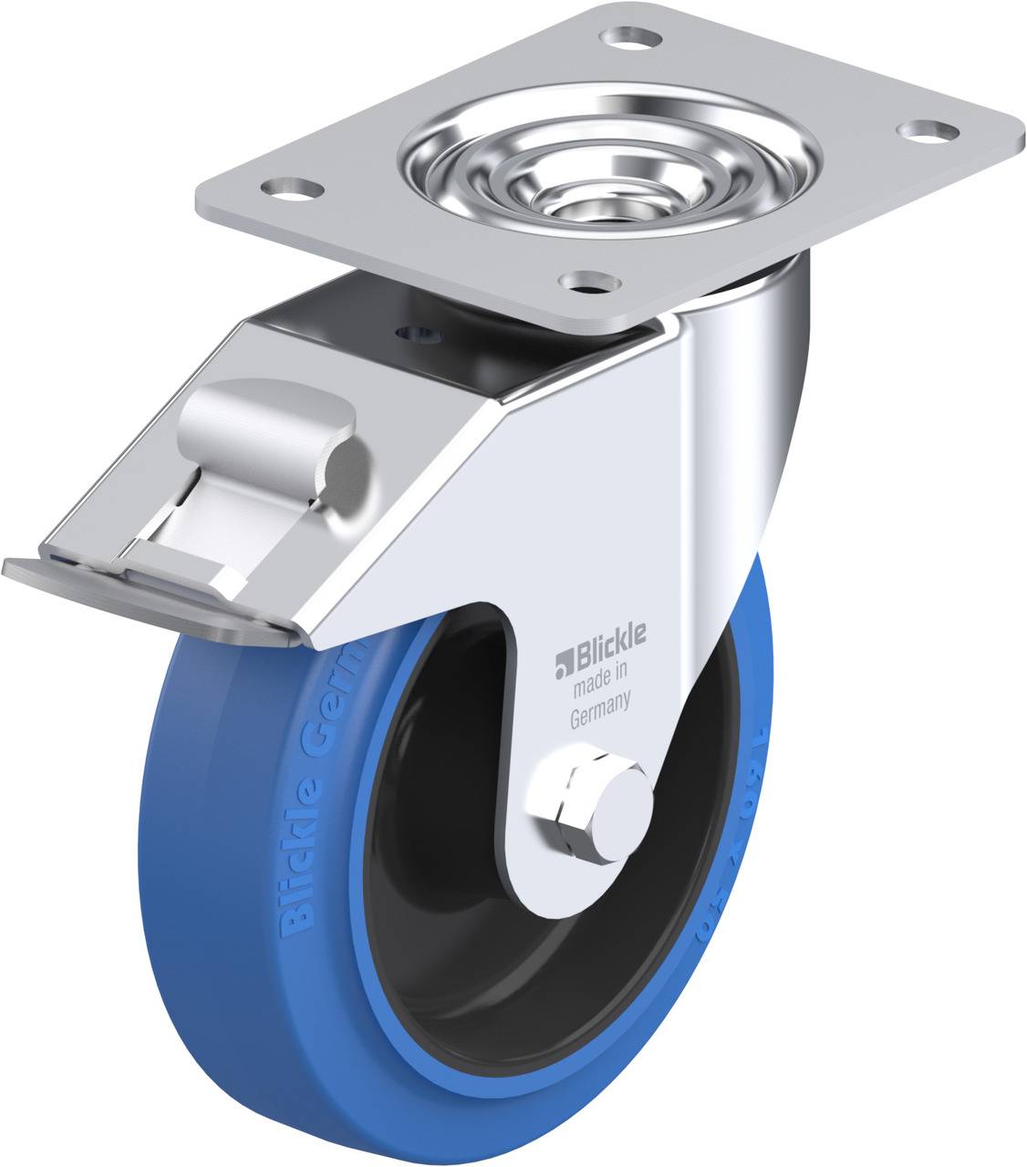 Blickle 850156 LE-POEV 160XR-FI-SB Kółko skrętne z hamulcem Średnica koła: 160 mm Maksymalne obciążenie: 300 kg 1 szt. - obrazek 1