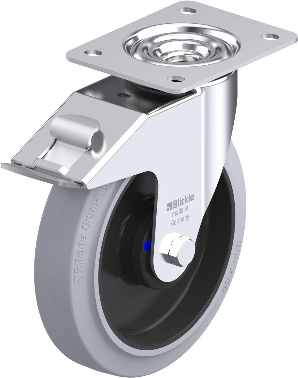 Blickle 850327 LE-POEV 200XKA-FI-SG Kółko skrętne z hamulcem Średnica koła: 200 mm Maksymalne obciążenie: 300 kg 1 szt. - obrazek 1
