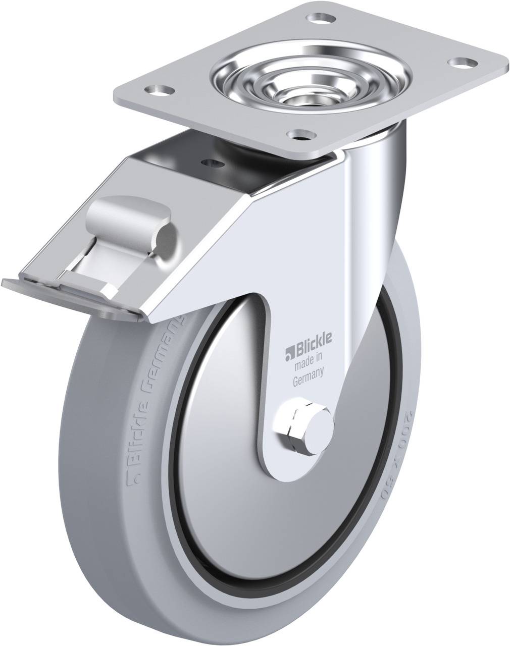 Blickle 850328 LE-POEV 200XKA-FI-SG-FA Kółko skrętne z hamulcem Średnica koła: 200 mm Maksymalne obciążenie: 300 kg 1 sz - obrazek 1