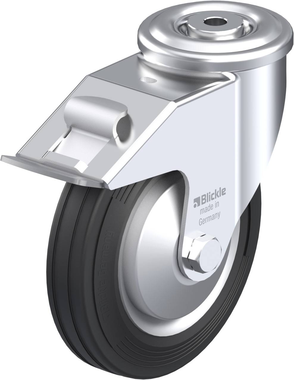 Blickle 749802 LER-VE 160R-FI-FA Kółko skrętne z hamulcem Średnica koła: 160 mm Maksymalne obciążenie: 135 kg 1 szt. - obrazek 1