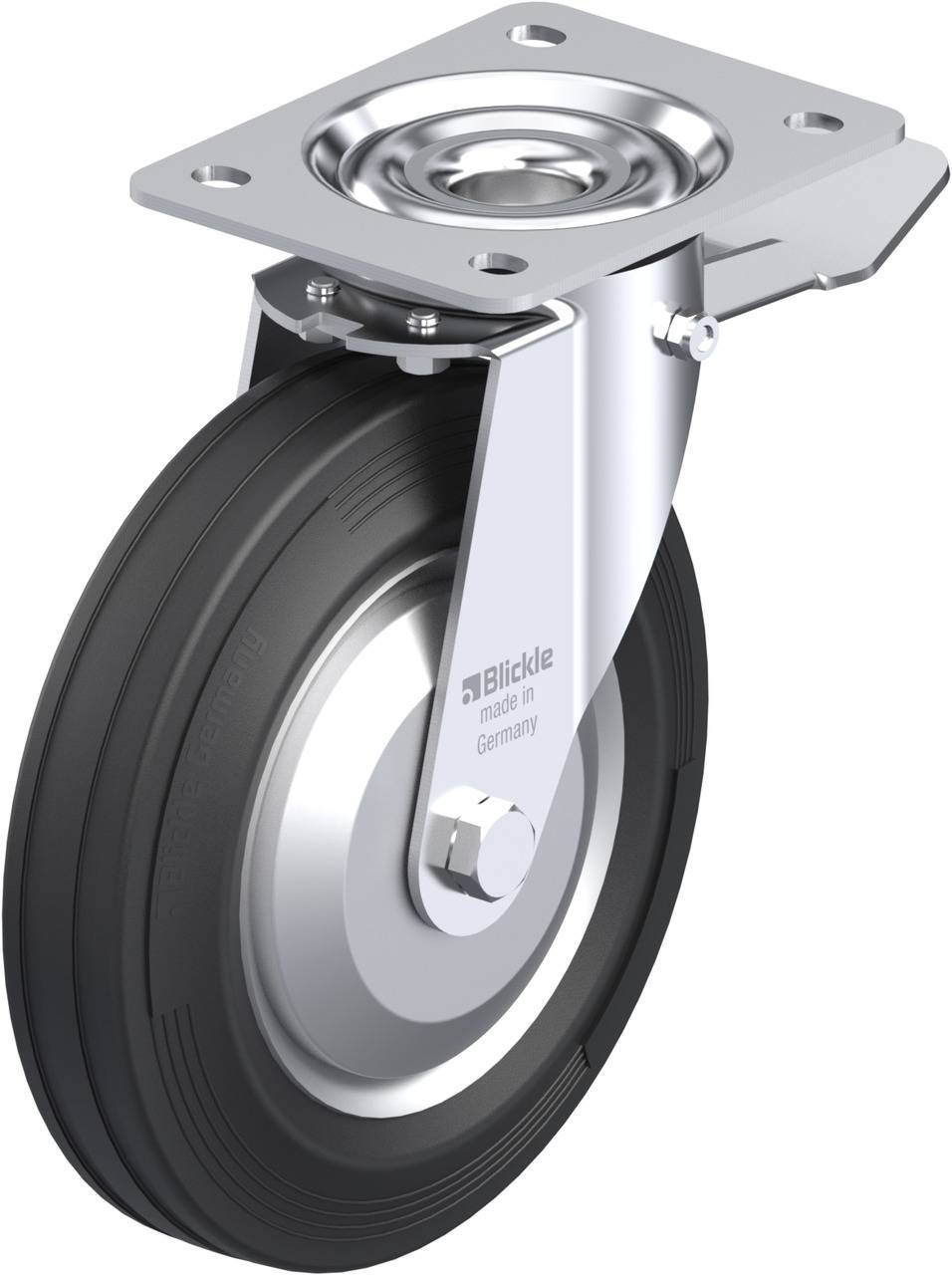 Blickle 382804 LE-VE 200R-ST-FA Kółko skrętne z hamulcem Średnica koła: 200 mm Maksymalne obciążenie: 205 kg 1 szt. - obrazek 1