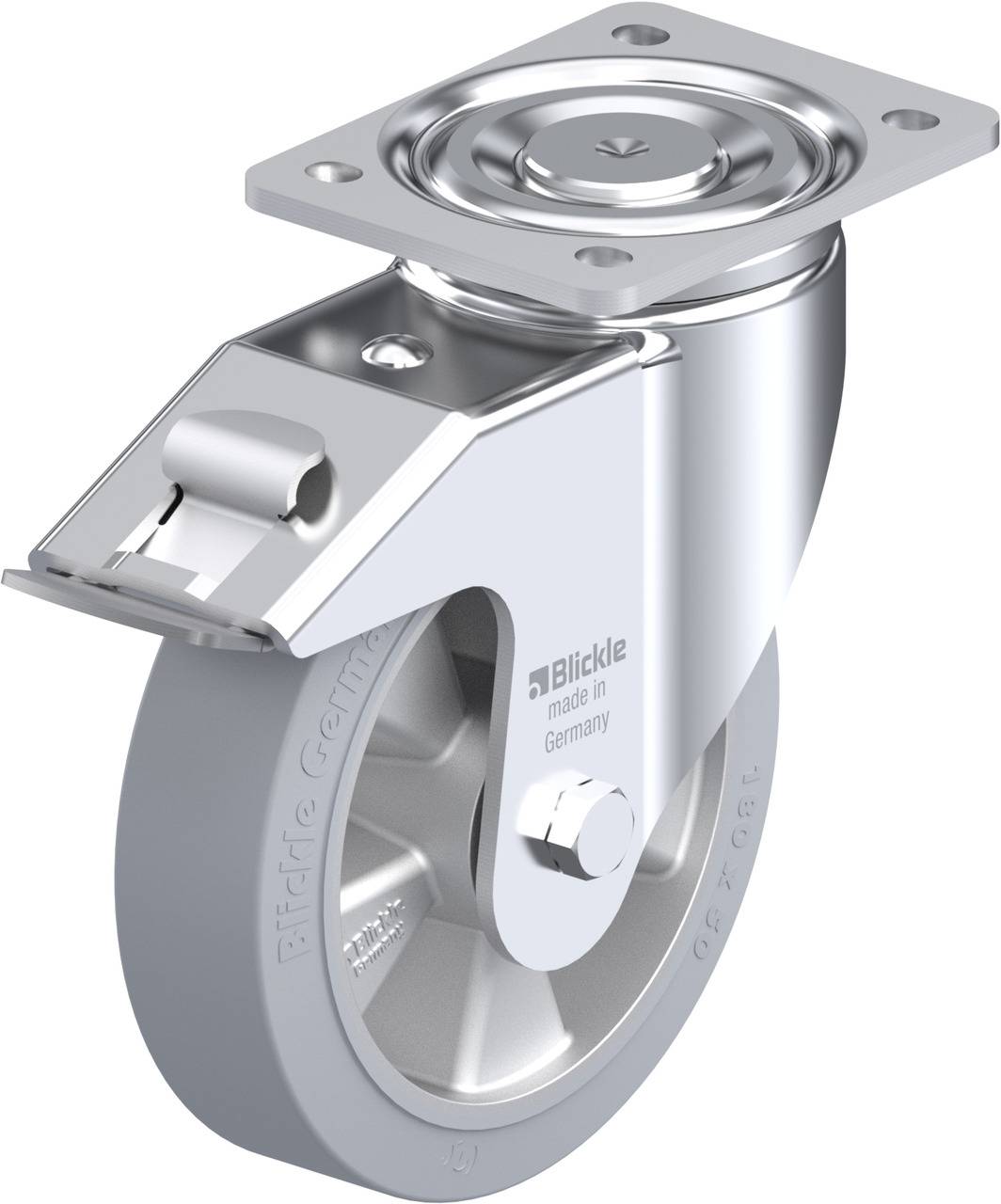 Blickle 749966 LH-ALEV 180K-FI-SG Kółko skrętne z hamulcem Średnica koła: 180 mm Maksymalne obciążenie: 450 kg 1 szt. - obrazek 1