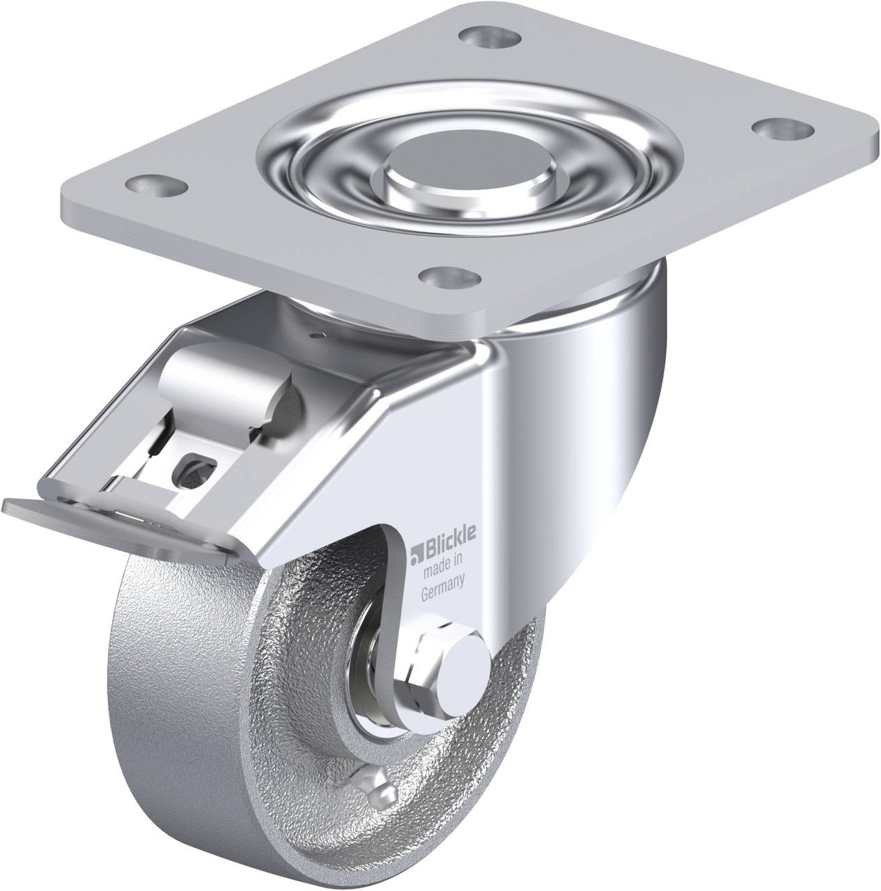 Blickle 754597 LH-G 100K-3-FI Kółko skrętne z hamulcem Średnica koła: 100 mm Maksymalne obciążenie: 400 kg 1 szt. - obrazek 1