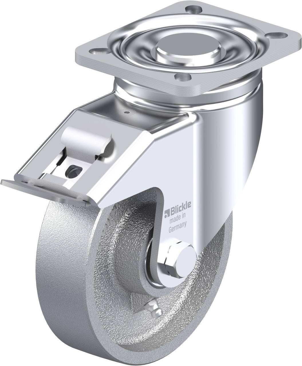 Blickle 754599 LH-G 125K-1-FI Kółko skrętne z hamulcem Średnica koła: 125 mm Maksymalne obciążenie: 450 kg 1 szt. - obrazek 1