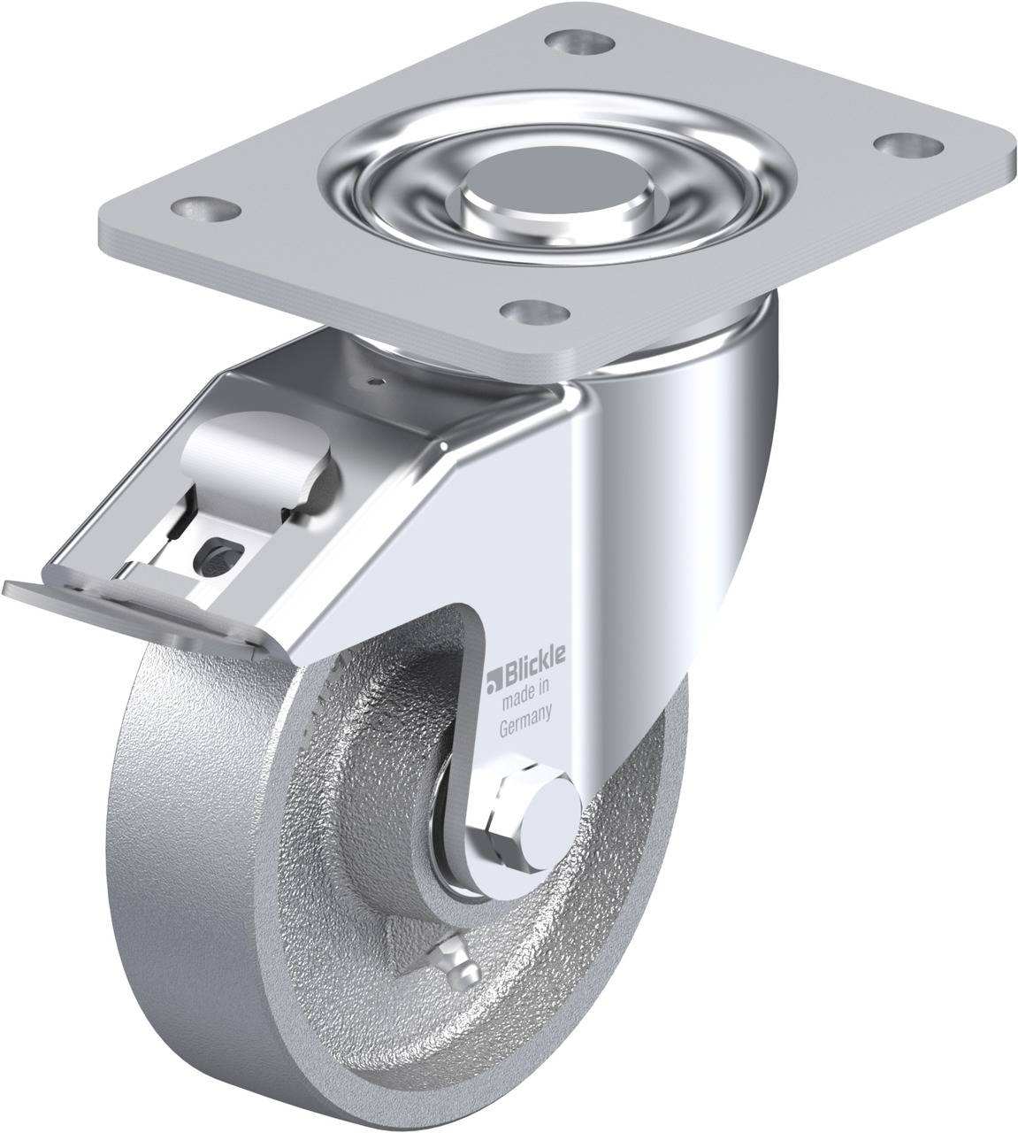Blickle 754601 LH-G 125K-3-FI Kółko skrętne z hamulcem Średnica koła: 125 mm Maksymalne obciążenie: 450 kg 1 szt. - obrazek 1