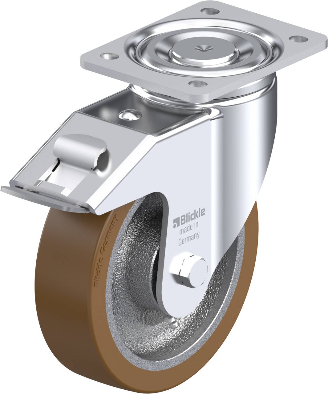 Blickle 754605 LH-GB 180K-FI Kółko skrętne z hamulcem Średnica koła: 180 mm Maksymalne obciążenie: 900 kg 1 szt. - obrazek 1