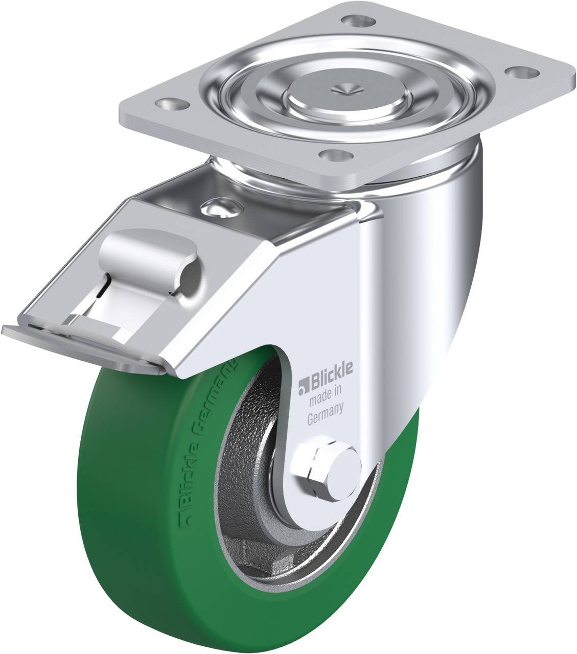 Blickle 754609 LH-GST 150K-FI Kółko skrętne z hamulcem Średnica koła: 150 mm Maksymalne obciążenie: 570 kg 1 szt. - obrazek 1