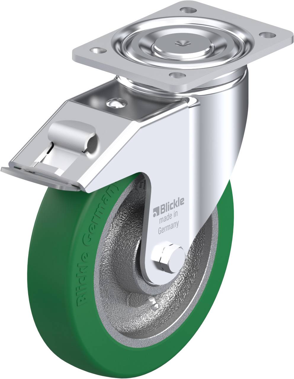 Blickle 754612 LH-GST 200K-FI Kółko skrętne z hamulcem Średnica koła: 200 mm Maksymalne obciążenie: 800 kg 1 szt. - obrazek 1