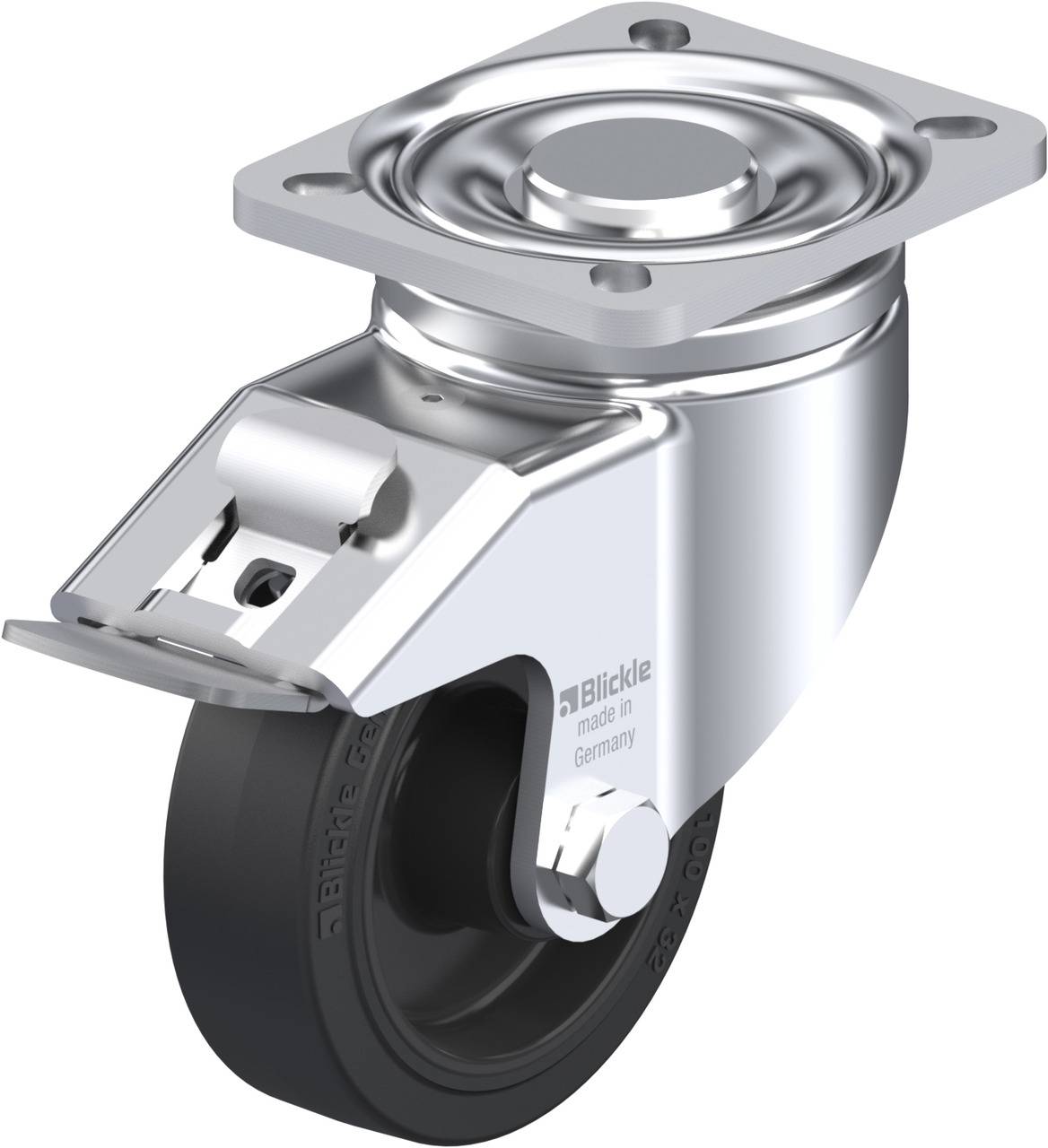 Blickle 851740 LH-POEV 100XR-1-FI Kółko skrętne z hamulcem Średnica koła: 100 mm Maksymalne obciążenie: 200 kg 1 szt. - obrazek 1