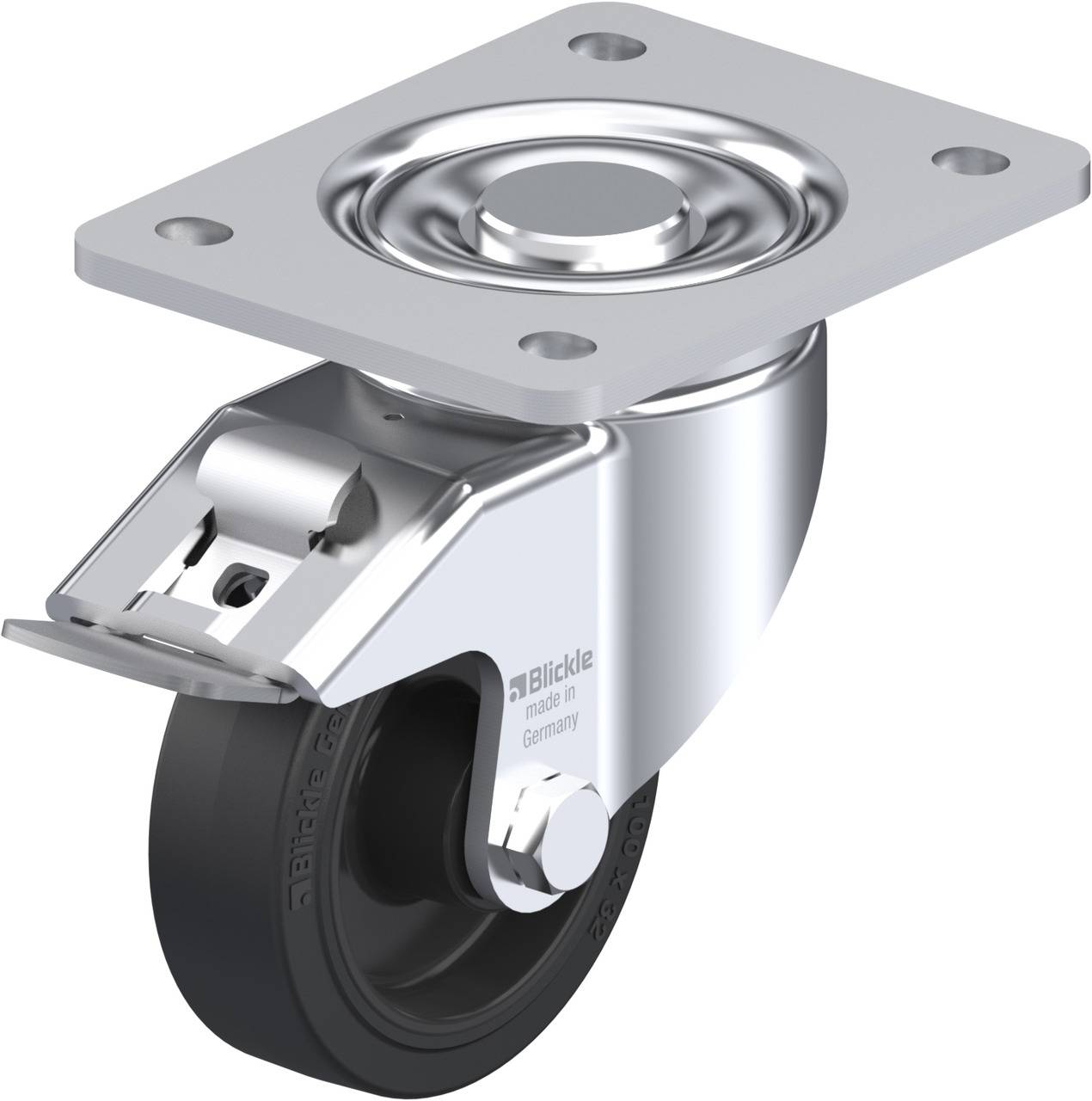 Blickle 851756 LH-POEV 100XR-3-FI Kółko skrętne z hamulcem Średnica koła: 100 mm Maksymalne obciążenie: 200 kg 1 szt. - obrazek 1