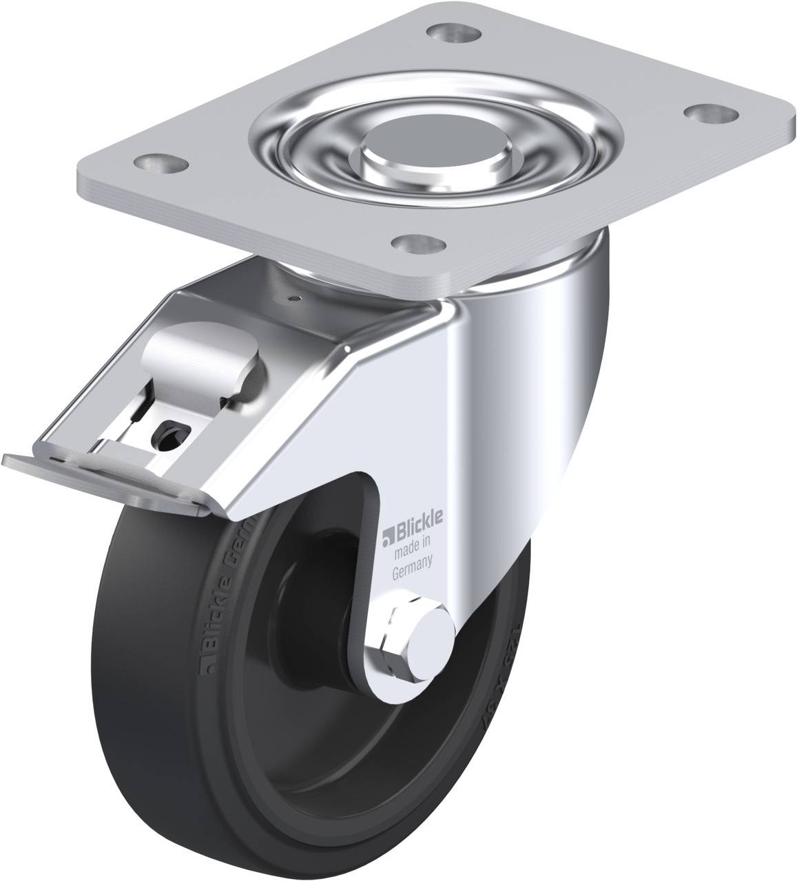 Blickle 851790 LH-POEV 125XR-3-FI Kółko skrętne z hamulcem Średnica koła: 125 mm Maksymalne obciążenie: 250 kg 1 szt. - obrazek 1