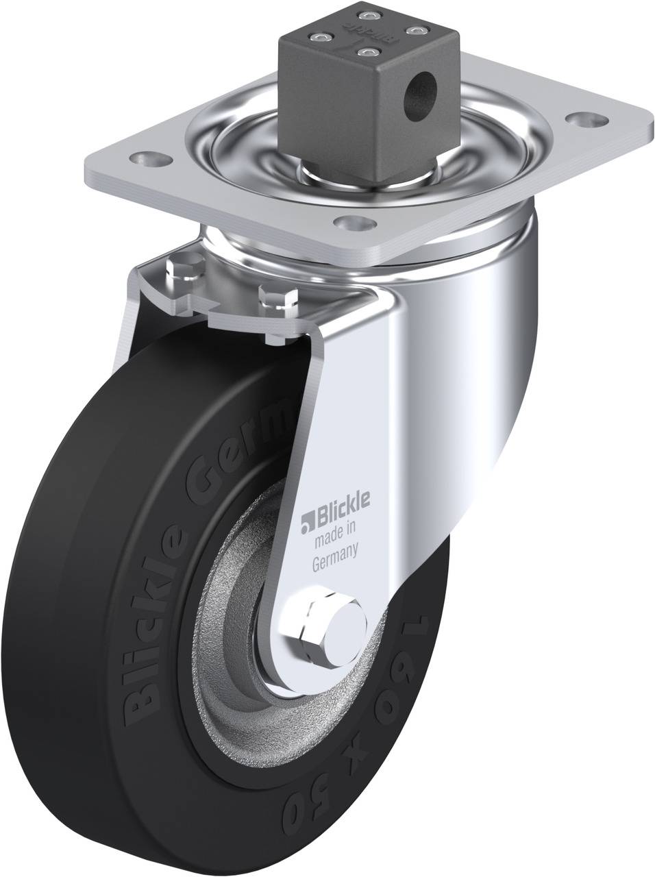 Blickle 752158 LH-SE 160K-CS13 Kółko skrętne z hamulcem Średnica koła: 160 mm Maksymalne obciążenie: 450 kg 1 szt. - obrazek 1