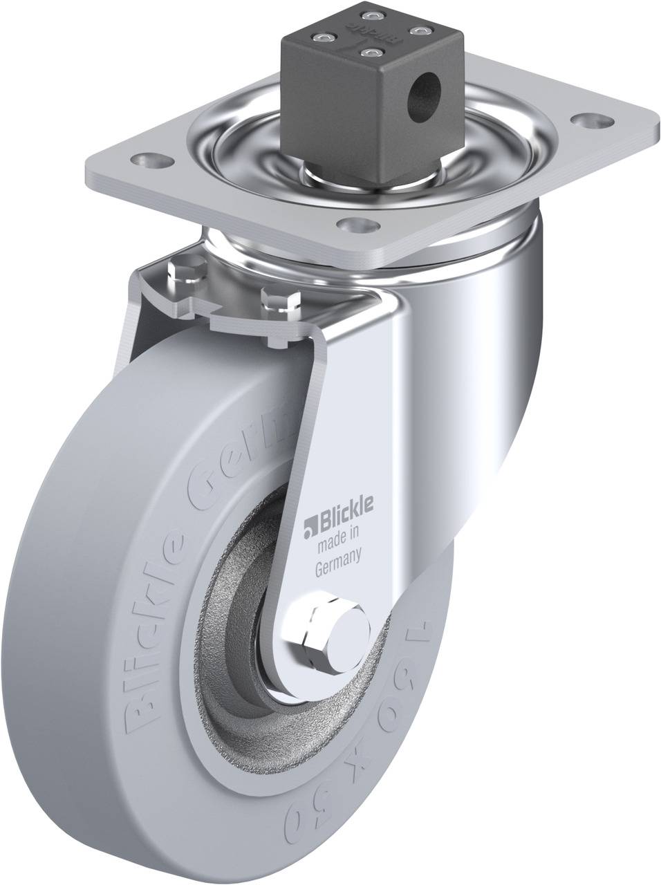 Blickle 852093 LH-SE 160K-CS13-SG Kółko skrętne z hamulcem Średnica koła: 160 mm Maksymalne obciążenie: 450 kg 1 szt. - obrazek 1