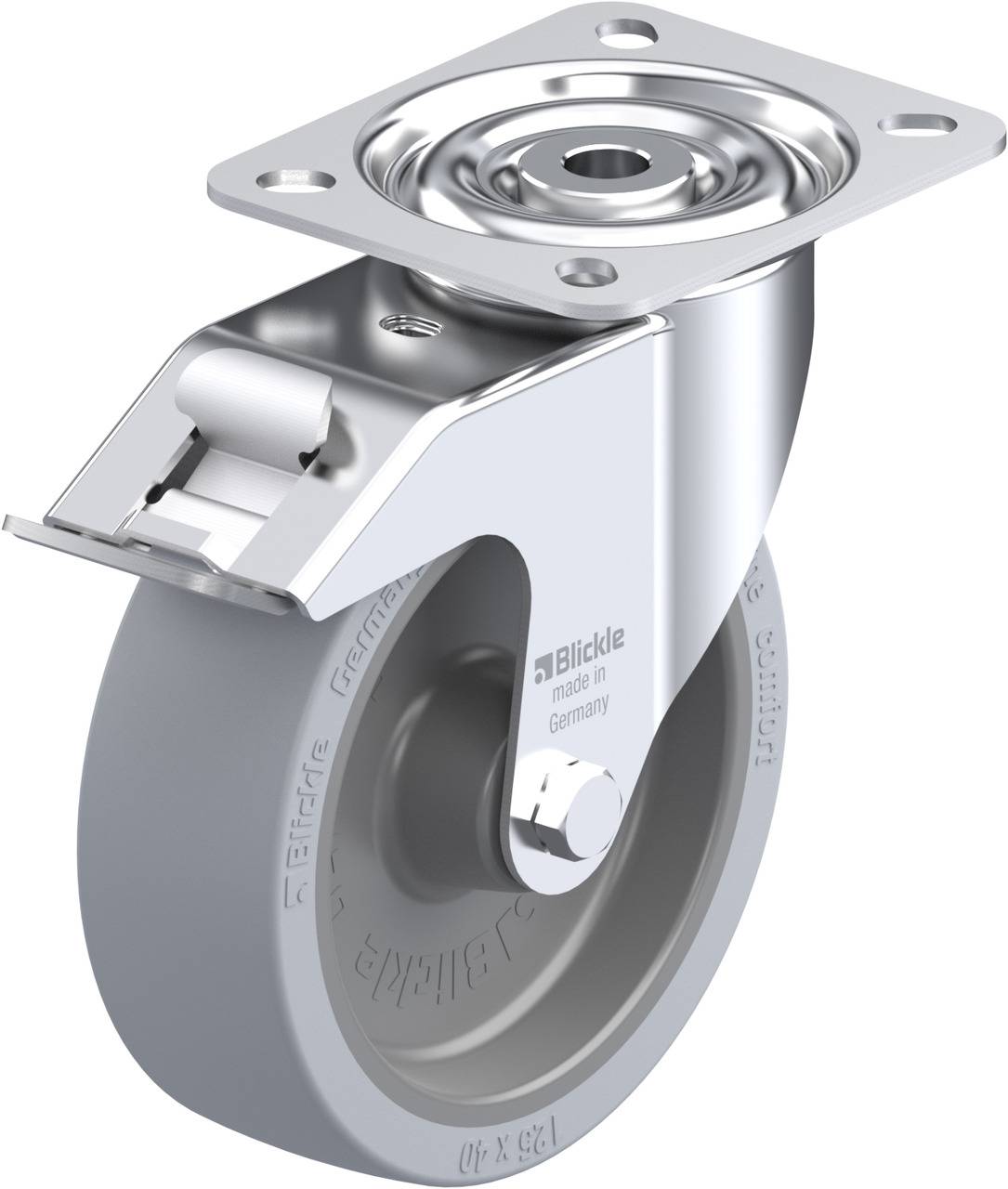 Blickle 763579 LI-POSI 125G-FI-SG Kółko skrętne z hamulcem Średnica koła: 125 mm Maksymalne obciążenie: 120 kg 1 szt. - obrazek 1
