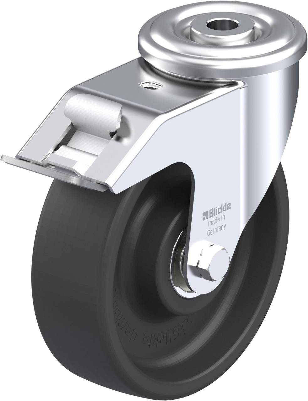 Blickle 754726 LIR-POHI 125HK-FI Kółko skrętne z hamulcem Średnica koła: 125 mm Maksymalne obciążenie: 150 kg 1 szt. - obrazek 1