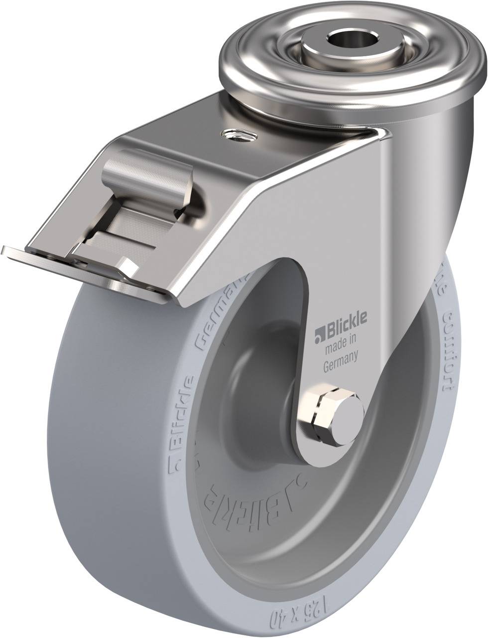 Blickle 763599 LIXR-POSI 125G-FI-SG-OF Kółko skrętne z hamulcem Średnica koła: 125 mm Maksymalne obciążenie: 120 kg 1 sz - obrazek 1