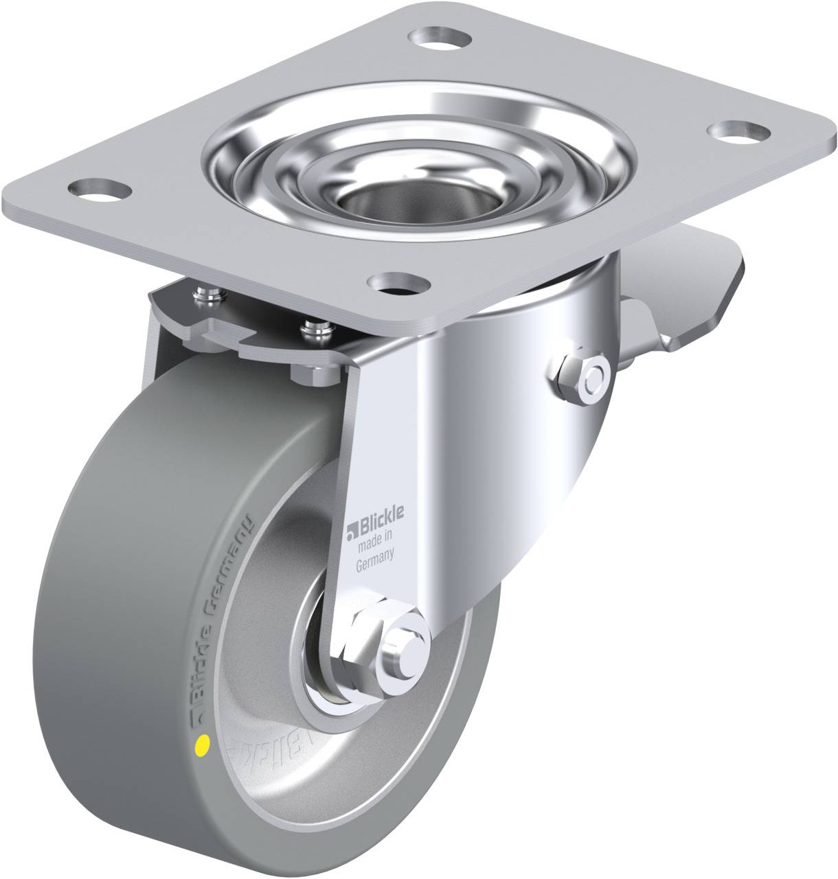 Blickle 852485 LK-ALTH 100K-3-ST-AS Kółko skrętne z hamulcem Średnica koła: 100 mm Maksymalne obciążenie: 350 kg 1 szt. - obrazek 1
