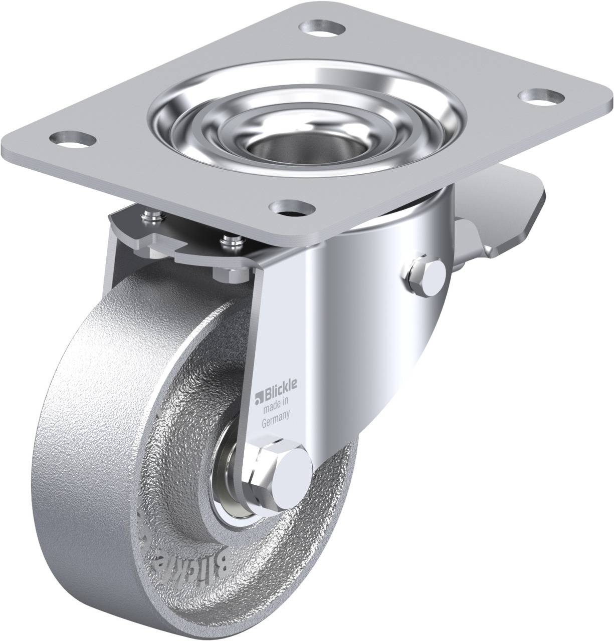 Blickle 853067 LK-G 100K-3-ST Kółko skrętne z hamulcem Średnica koła: 100 mm Maksymalne obciążenie: 350 kg 1 szt. - obrazek 1