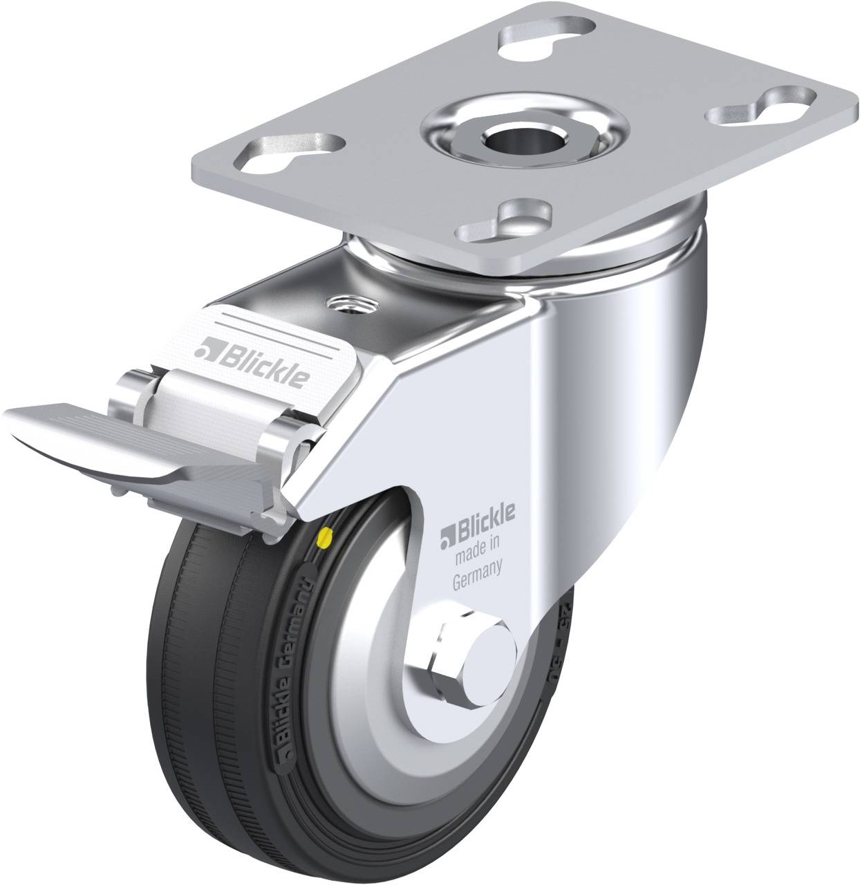 Blickle 743300 LKPA-VPA 80K-FI-EL-FA Kółko skrętne z hamulcem Średnica koła: 80 mm Maksymalne obciążenie: 60 kg 1 szt. - obrazek 1