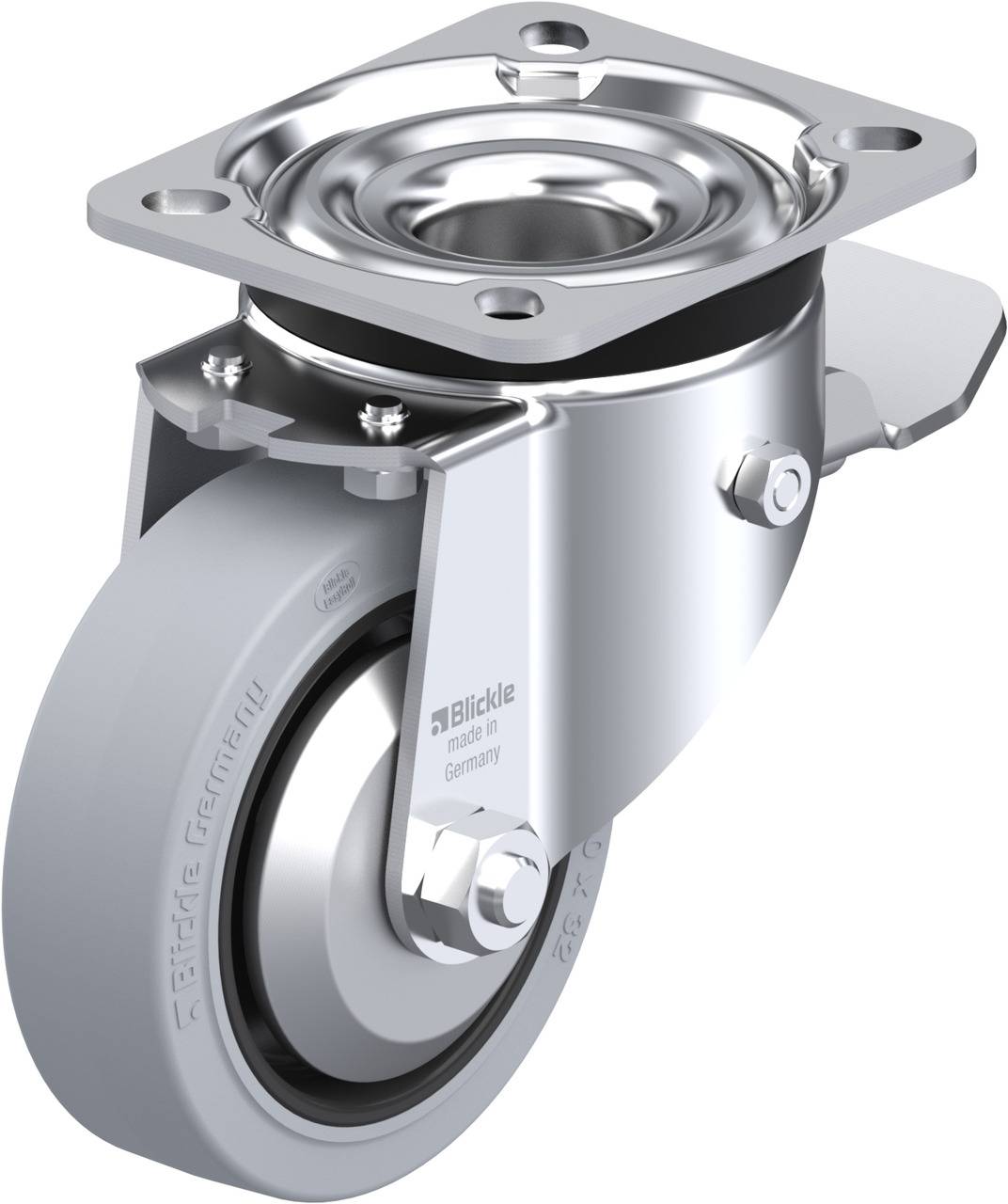 Blickle 745554 LK-POEV 100R-1-ST-SG-FA Kółko skrętne z hamulcem Średnica koła: 100 mm Maksymalne obciążenie: 200 kg 1 sz - obrazek 1