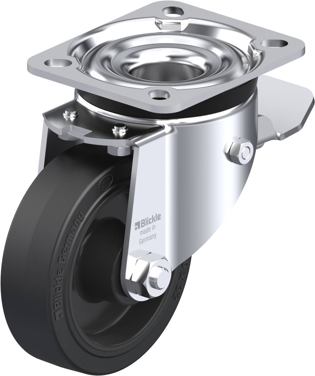 Blickle 850930 LK-POEV 100XR-1-ST Kółko skrętne z hamulcem Średnica koła: 100 mm Maksymalne obciążenie: 200 kg 1 szt. - obrazek 1