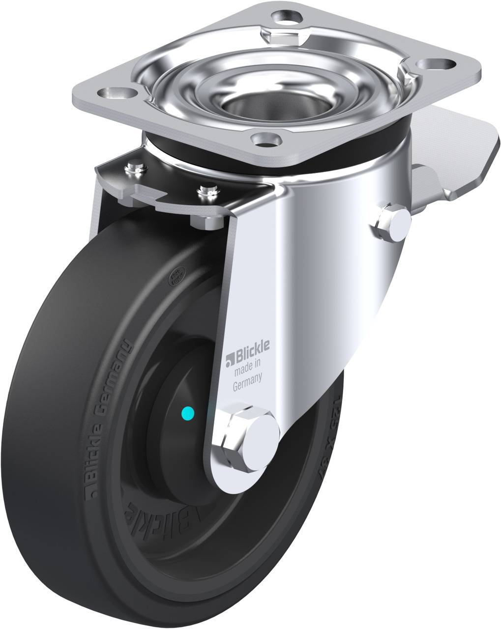 Blickle 851091 LK-POEV 125KAD-1-ST Kółko skrętne z hamulcem Średnica koła: 125 mm Maksymalne obciążenie: 250 kg 1 szt. - obrazek 1